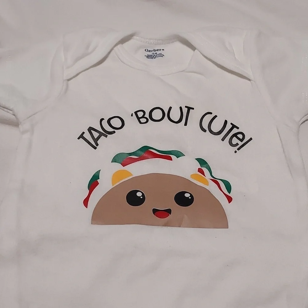TACO bout cute Gerber one piece size 12M new with tag never worn 100%cotton